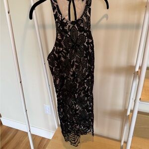 Express Black and Cream Lace Dress
